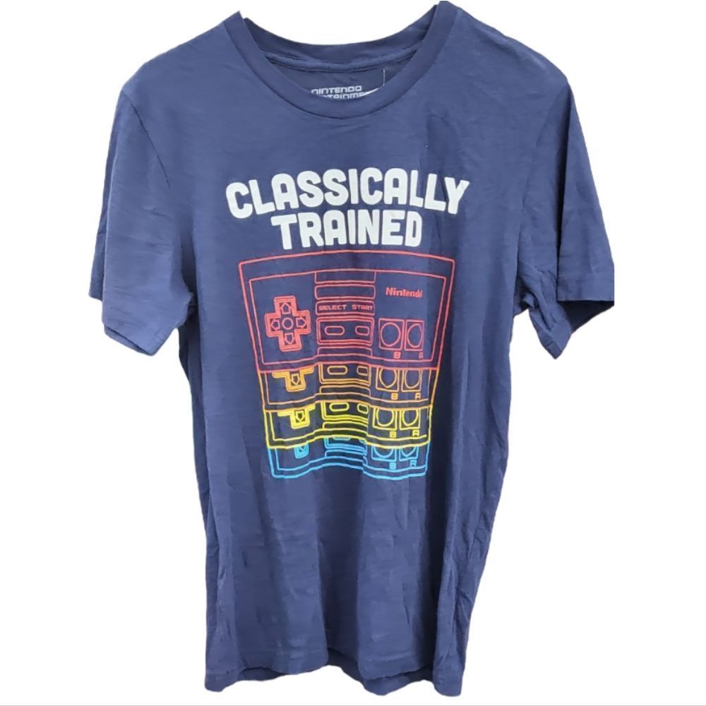 NINTENDO Blue "Classically Trained" Graphic‎ T-Shirt Size S